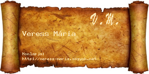 Veress Mária névjegykártya