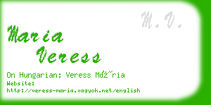 maria veress business card
